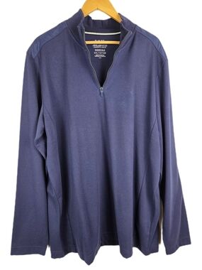 Awearness Kenneth Cole Essentials Navy Blue Half-Zip Pullover Sweater
